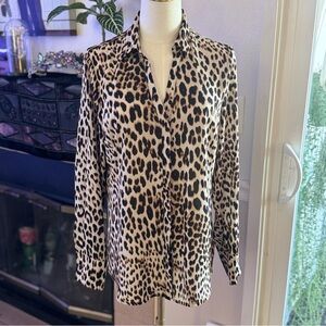 Worthington Animal Print Button-Down Shirt